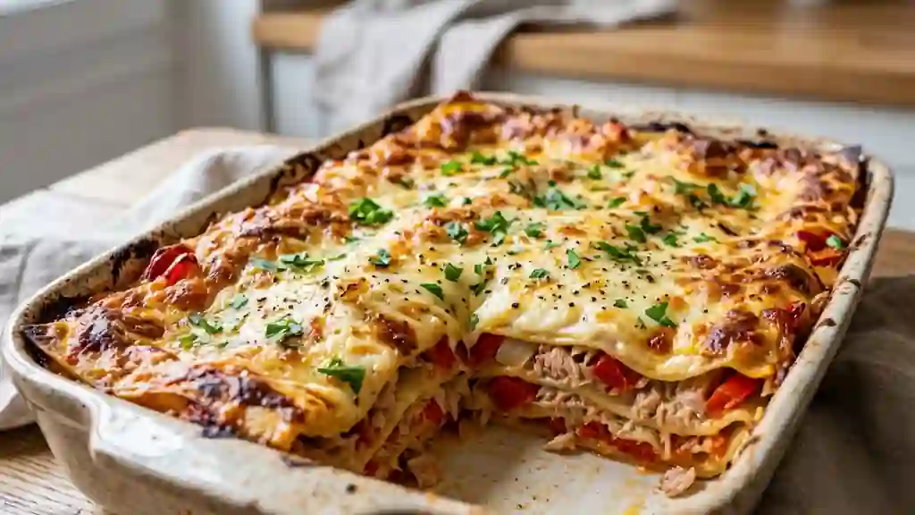 Lasagnes fondantes au thon et poivrons - Photo de présentation