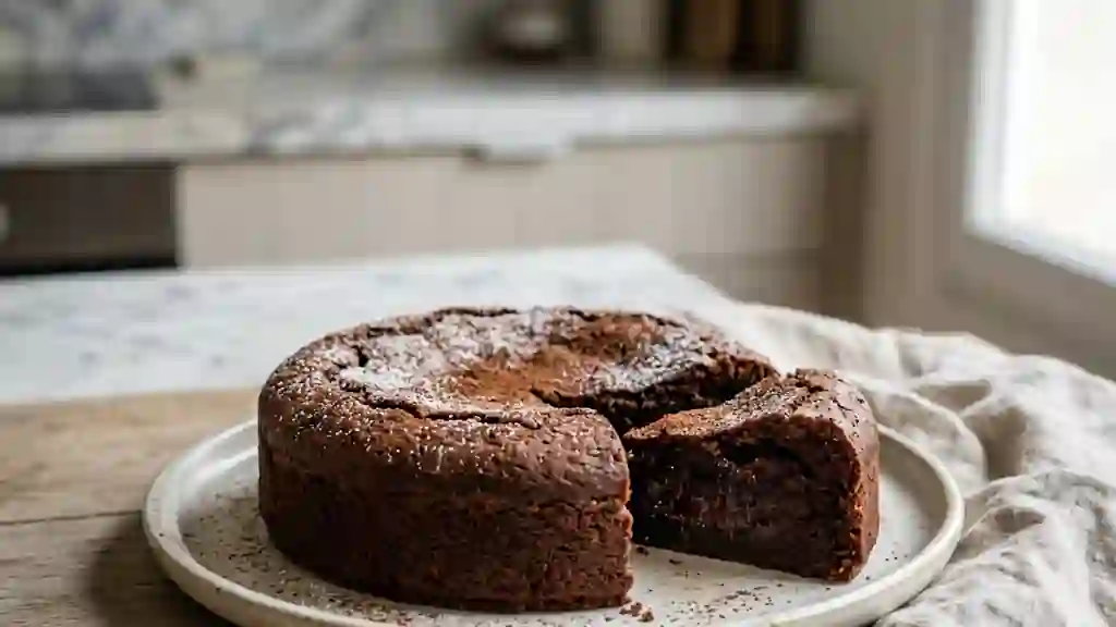 Gâteau au chocolat noir intense et fondant - Photo de présentation