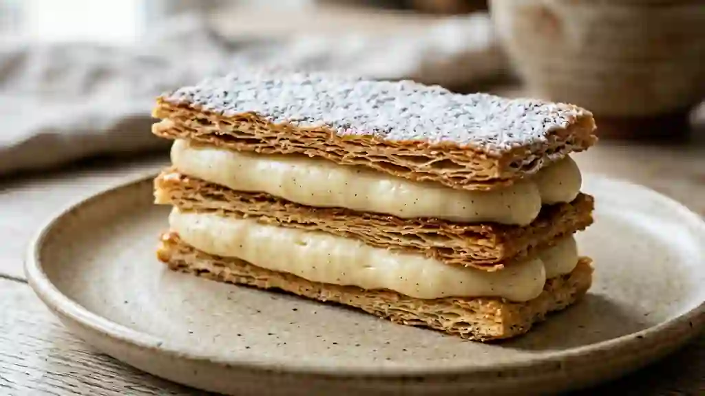 Mille-feuille croustillant à la vanille intense - Photo de présentation