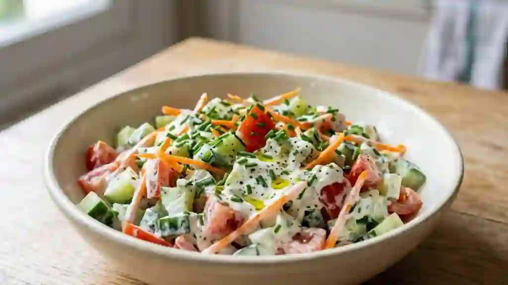 Légumes croquants à la crème de fromage blanc - Photo de présentation