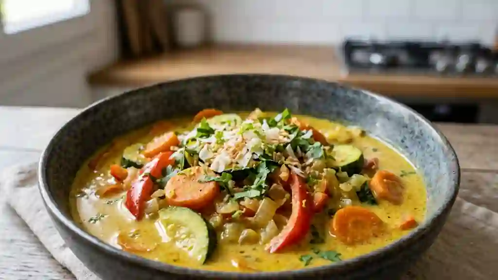 Curry de légumes onctueux au lait de coco - Photo de présentation