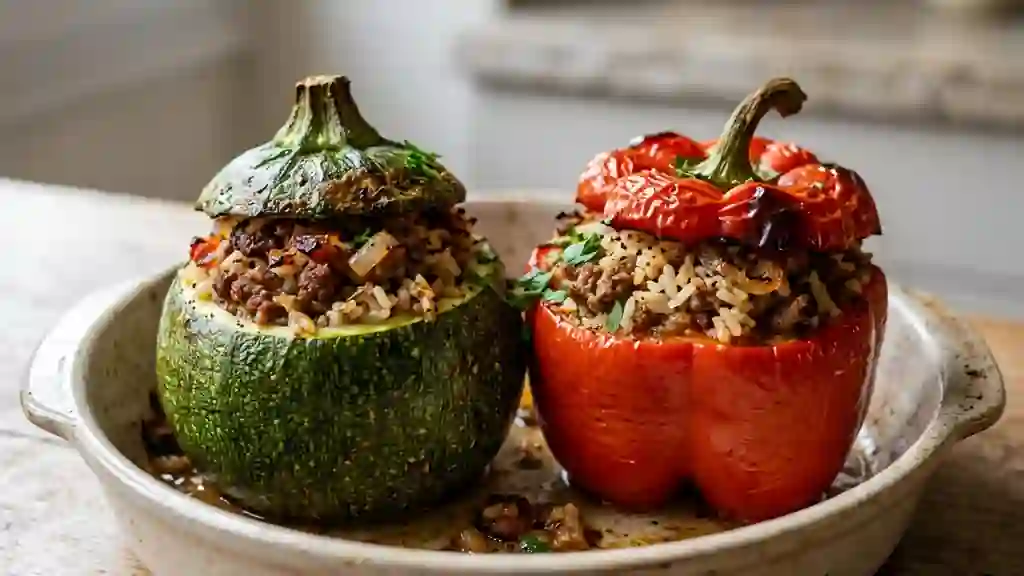 Petits farcis fondants au bœuf et herbes - Photo de présentation