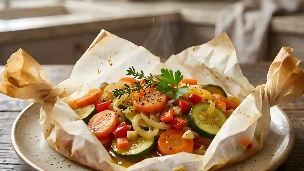 Légumes en papillote aux herbes - Photo de présentation