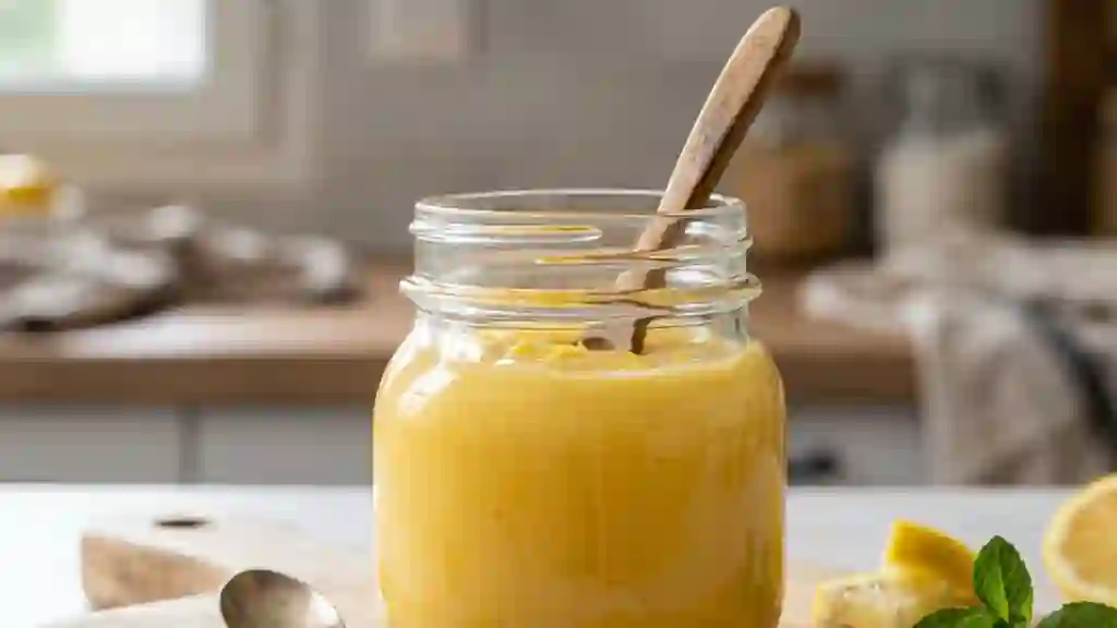 Lemon curd velouté au citron frais - Photo de présentation