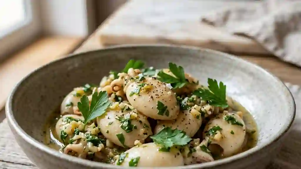 Sèches tendres à l'ail et au vin blanc - Photo de présentation