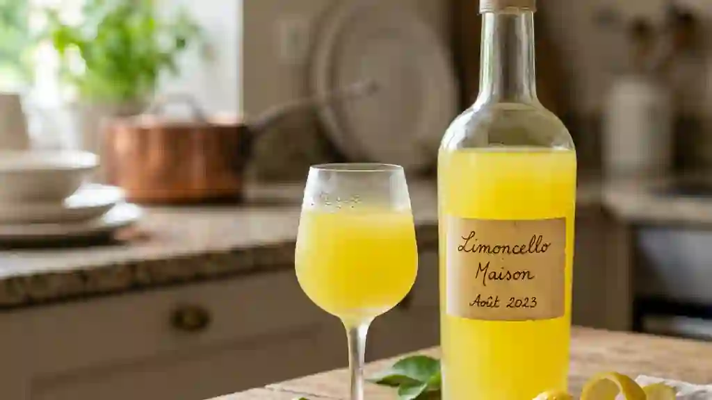 Limoncello glacé aux zestes de citron bio - Photo de présentation