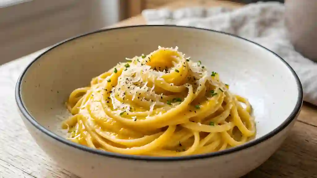 Linguines crémeuses au coulis de légumes - Photo de présentation