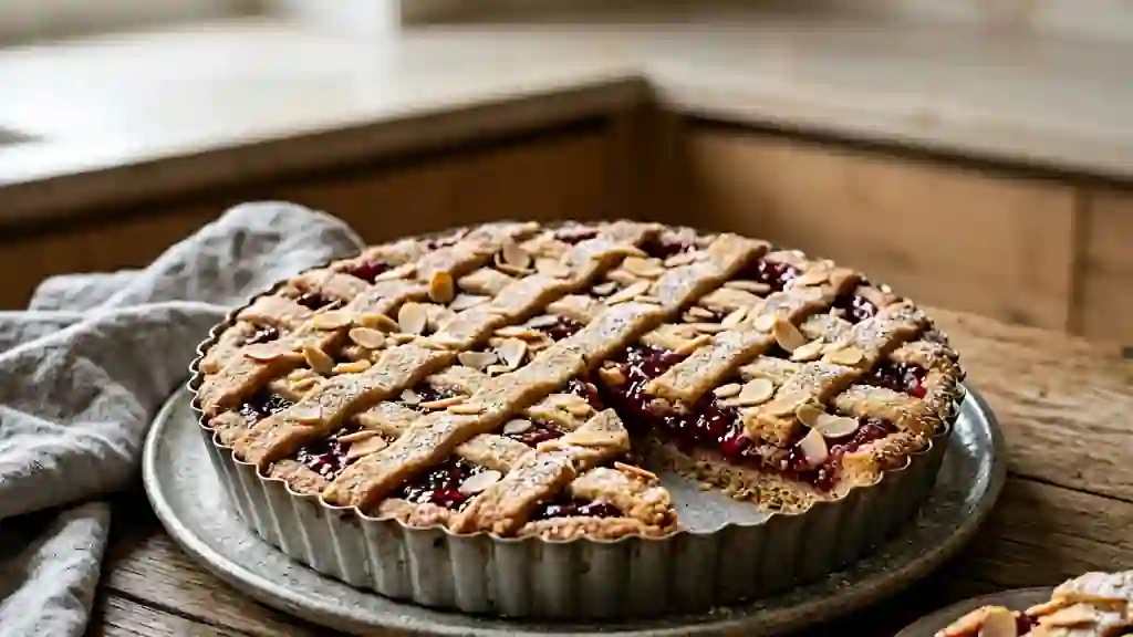 Linzer Torte sablée cannelle et framboise - Photo de présentation