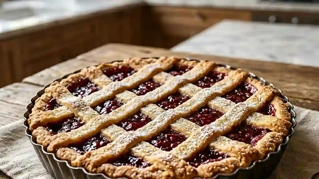 Linzer Torte sablée à la framboise - Photo de présentation