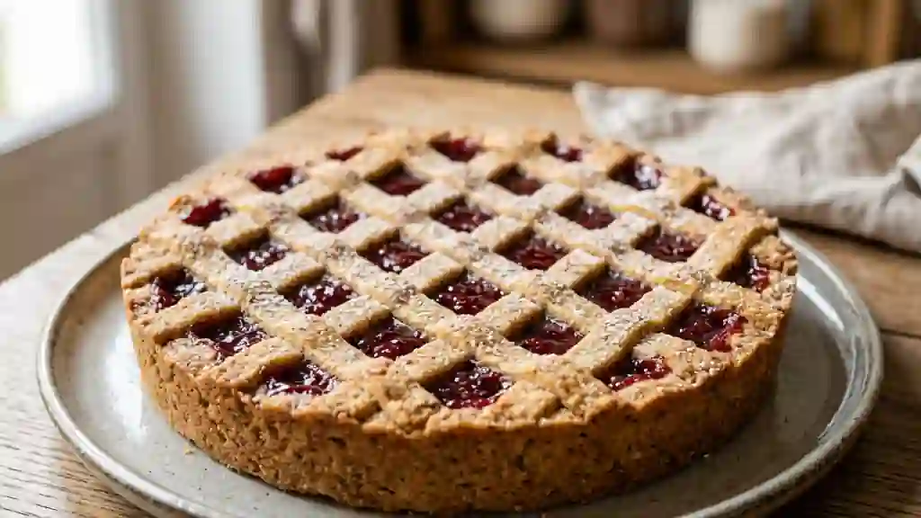 Linzertorte croustillante noisette et framboise - Photo de présentation