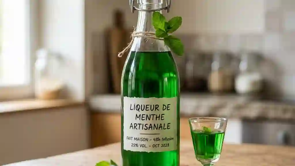 Liqueur de Menthe Givrée et Citronnée - Photo de présentation