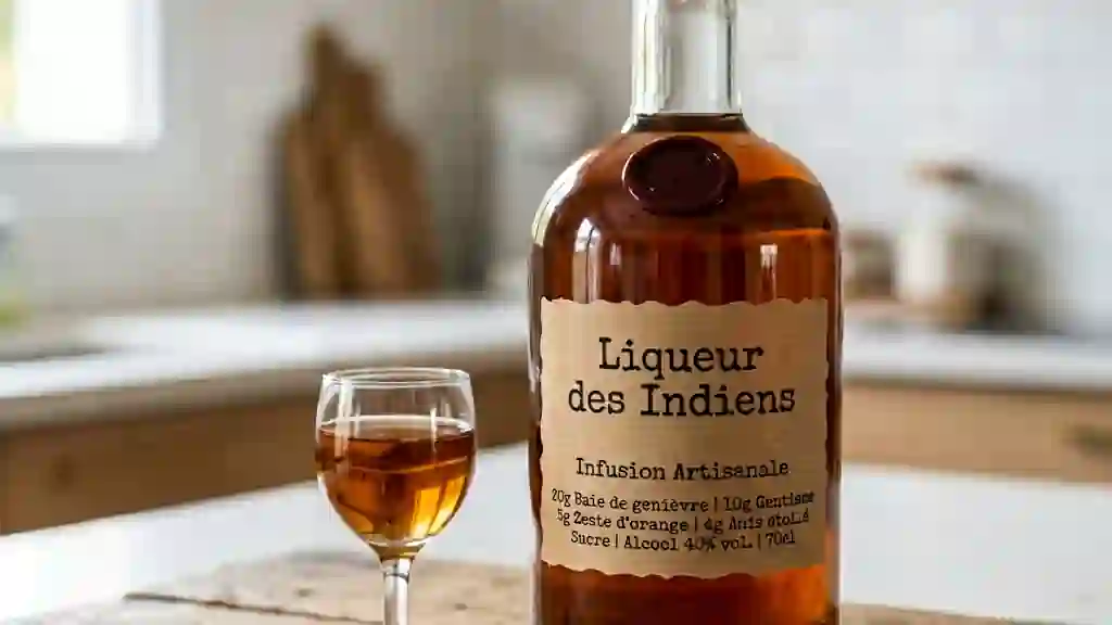 Liqueur des Indiens : Élixir Amer et Boisé - Photo de présentation