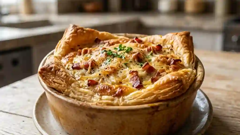 Quiche Lorraine au feuilletage croustillant - Photo de présentation