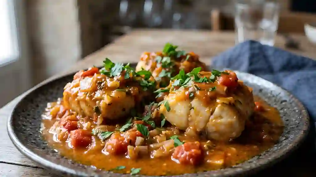 Lotte à la sétoise fondante et tomatée - Photo de présentation