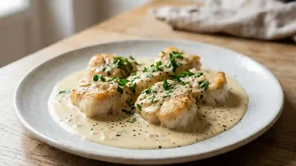 Lotte nacrée à la crème et au vin blanc - Photo de présentation