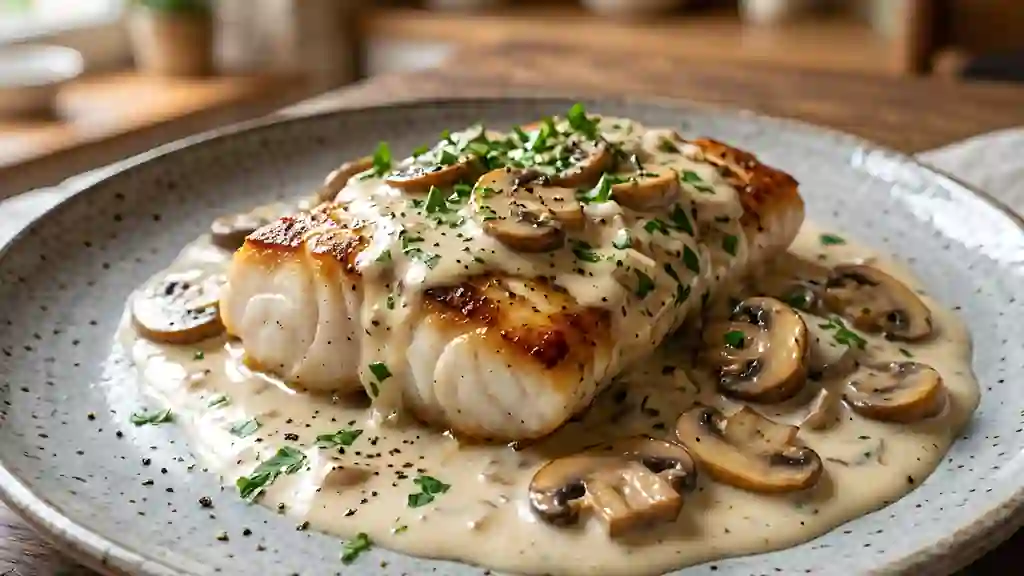 Lotte à la crème et champignons - Photo de présentation