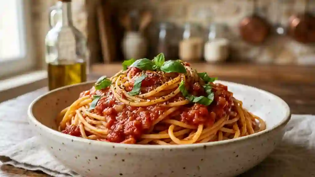 Sauce Spaghetti Tomate et Basilic Frais - Photo de présentation