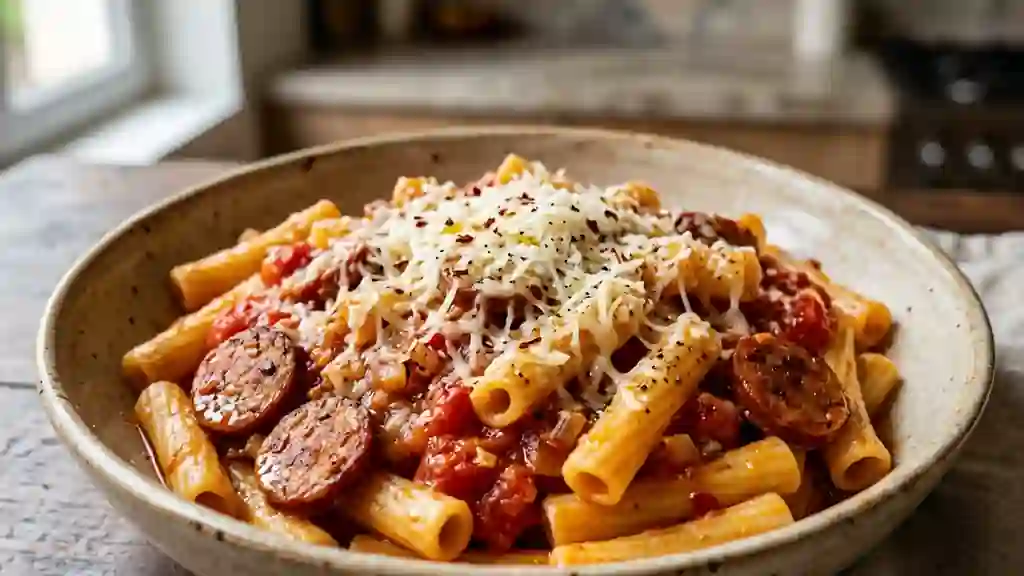 Macaronis à la calabraise épicés et fondants - Photo de présentation