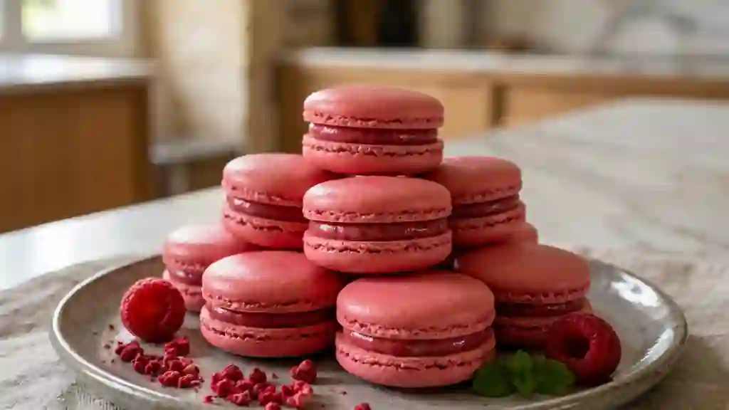 Macarons acidulés à la framboise - Photo de présentation
