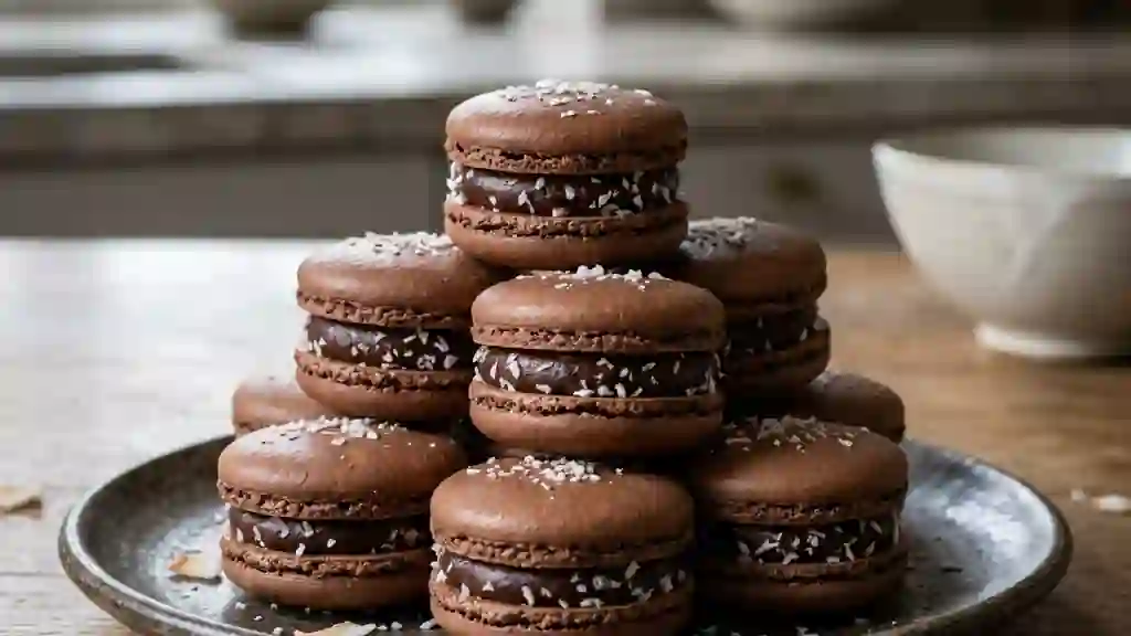 Macarons Fondants Chocolat et Noix de Coco - Photo de présentation