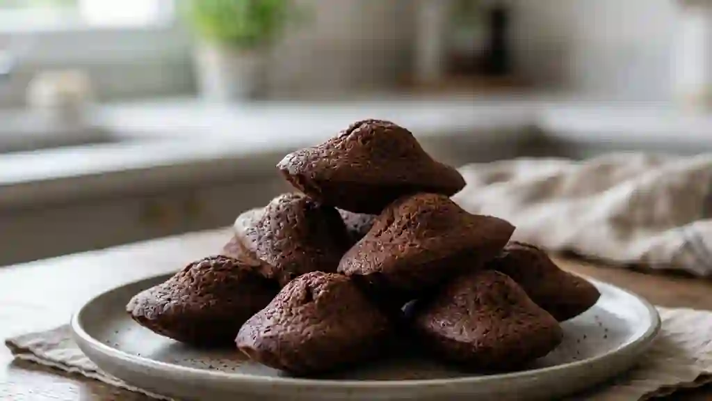 Madeleines au cacao moelleuses et bombées - Photo de présentation