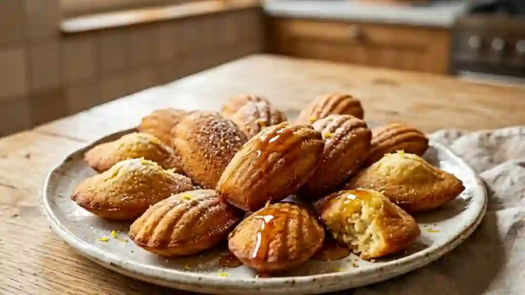 Madeleines moelleuses au miel et citron - Photo de présentation