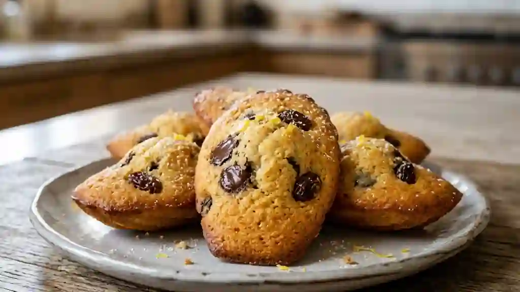Madeleines fondantes raisin, chocolat et citron - Photo de présentation