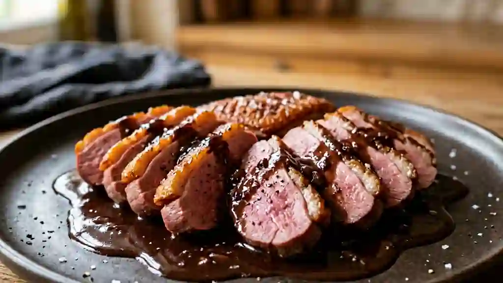 Magret de canard au chocolat noir intense - Photo de présentation