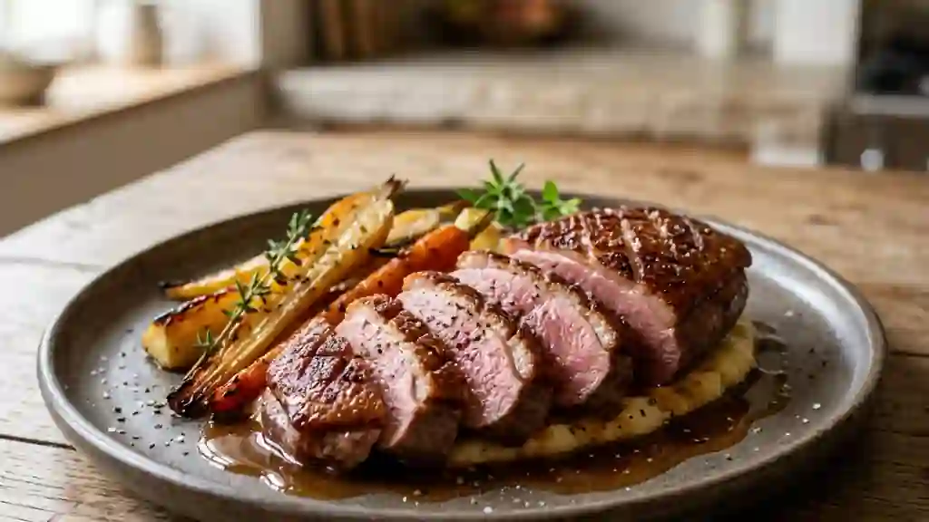 Magret de canard croustillant et cœur rosé - Photo de présentation