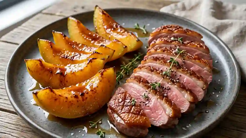 Magret de canard et melon caramélisé - Photo de présentation