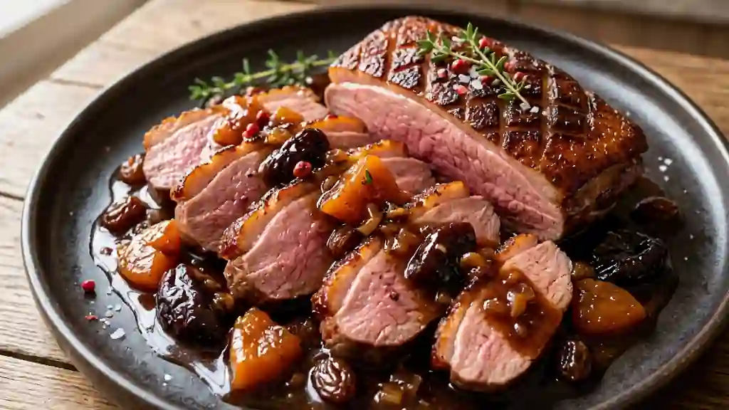 Magret de canard laqué aux fruits secs - Photo de présentation