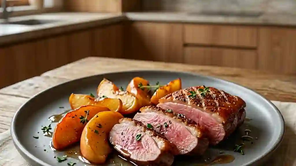 Magret de canard et pommes caramélisées - Photo de présentation