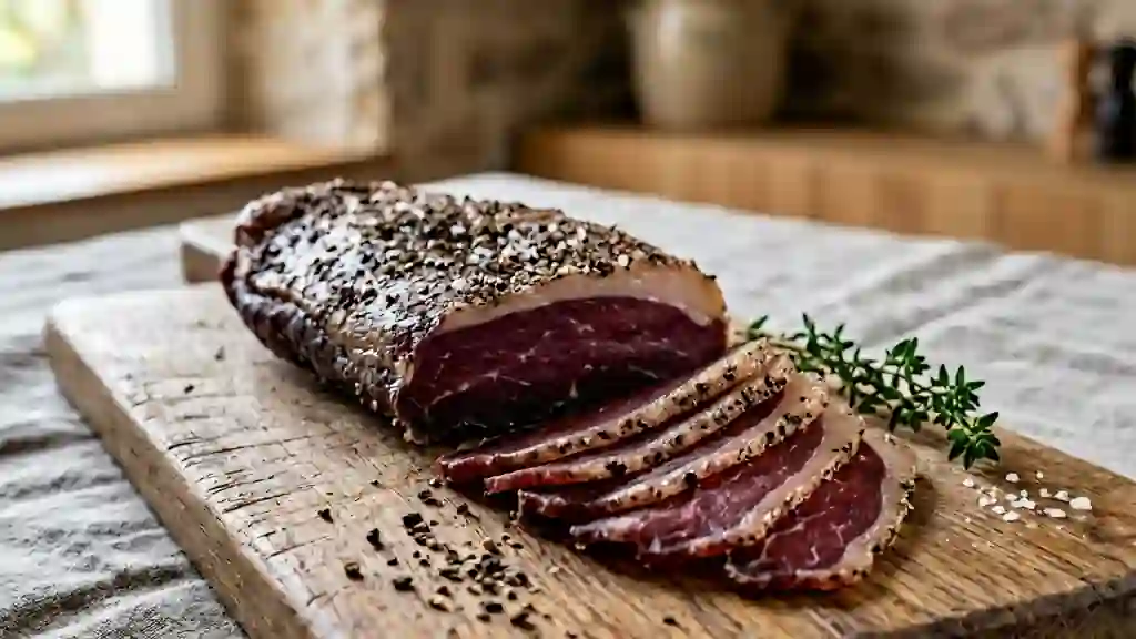 Magret de canard séché au poivre noir - Photo de présentation