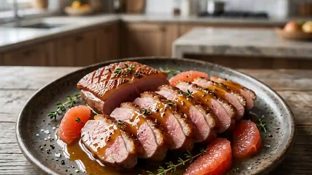 Magret de canard laqué au pamplemousse - Photo de présentation