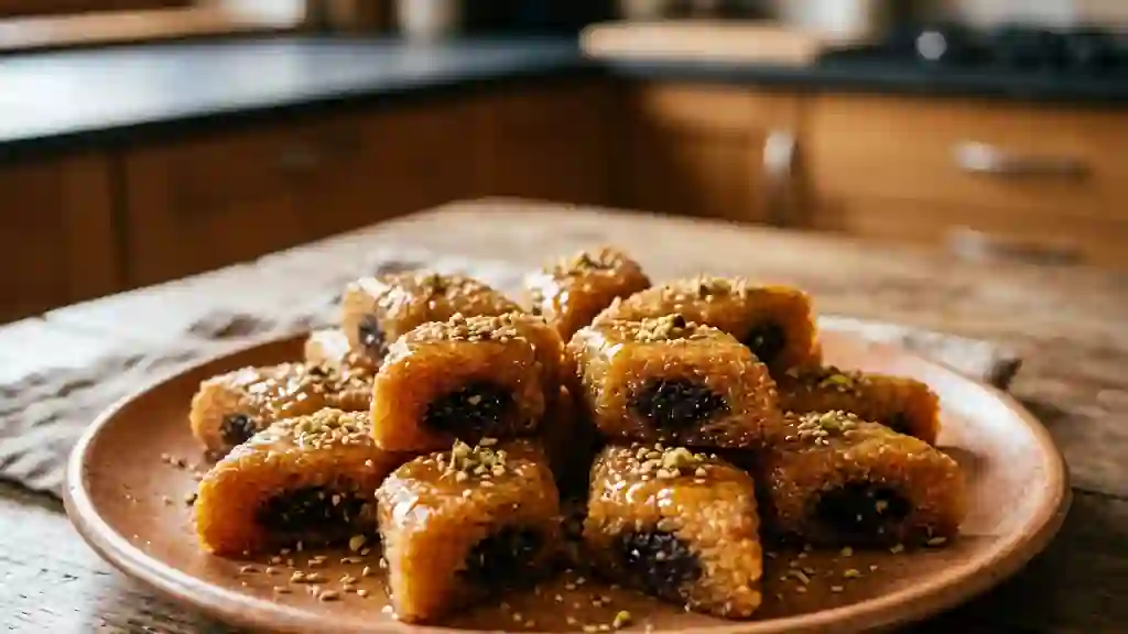 Makrouts fondants au miel et dattes - Photo de présentation