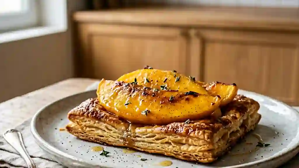 Mangues Rôties à la Vanille et Feuilleté Sucré - Photo de présentation