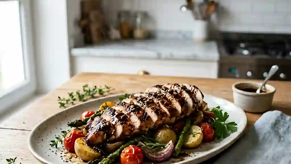 Poulet laqué au balsamique et miel - Photo de présentation