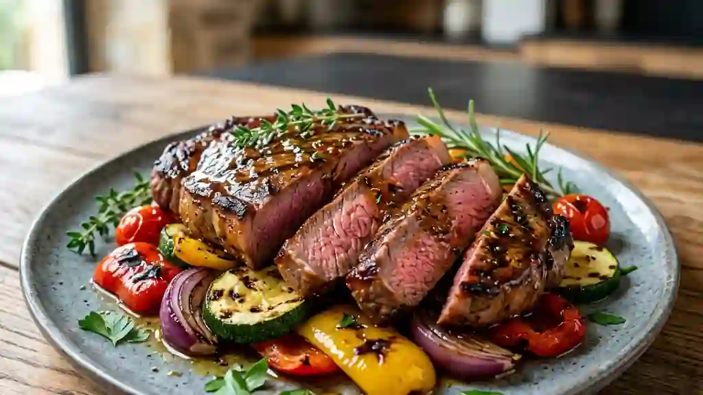 Viande Grillée Laquée au Miel et Soja - Photo de présentation