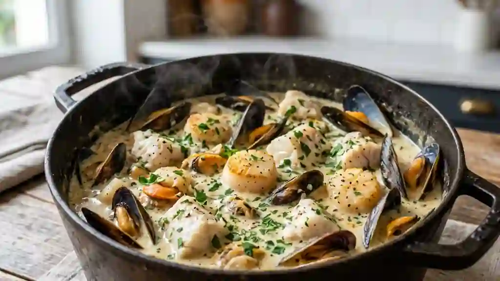 Marmite dieppoise crémeuse aux fruits de mer - Photo de présentation