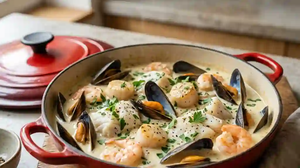 Marmite dieppoise onctueuse aux fruits de mer - Photo de présentation