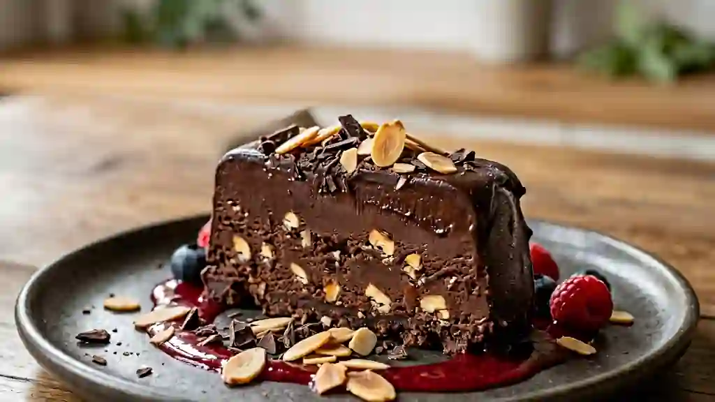 Marquise glacée au chocolat noir et amandes - Photo de présentation