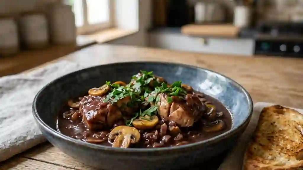 Matelote de lotte onctueuse au vin rouge - Photo de présentation