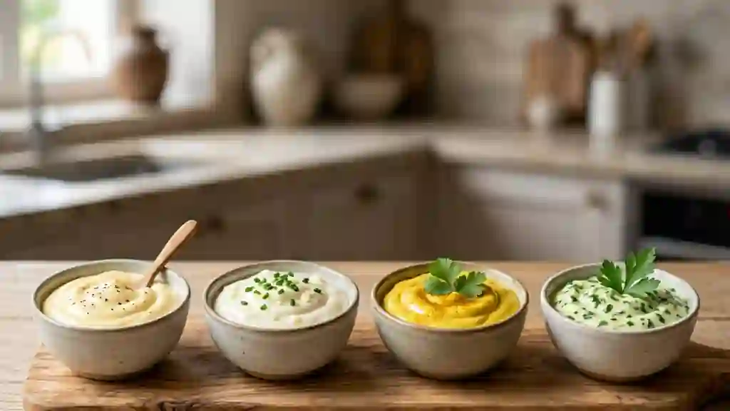Mayo onctueuse et ses 3 variantes parfumées - Photo de présentation