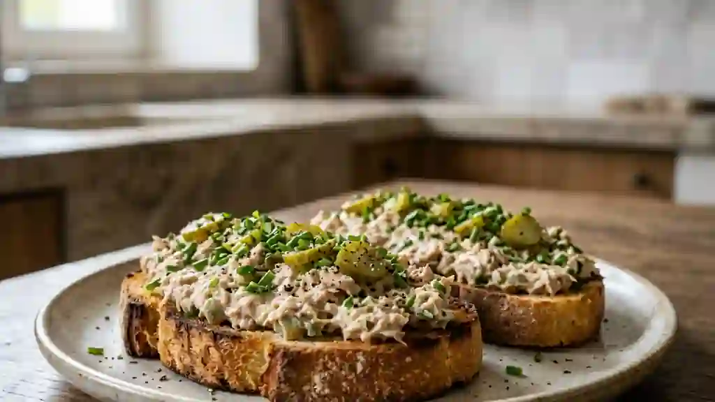 Tartine au Thon Onctueuse et Cornichons Croquants - Photo de présentation