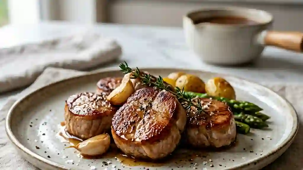 Médaillons de porc au beurre de thym - Photo de présentation
