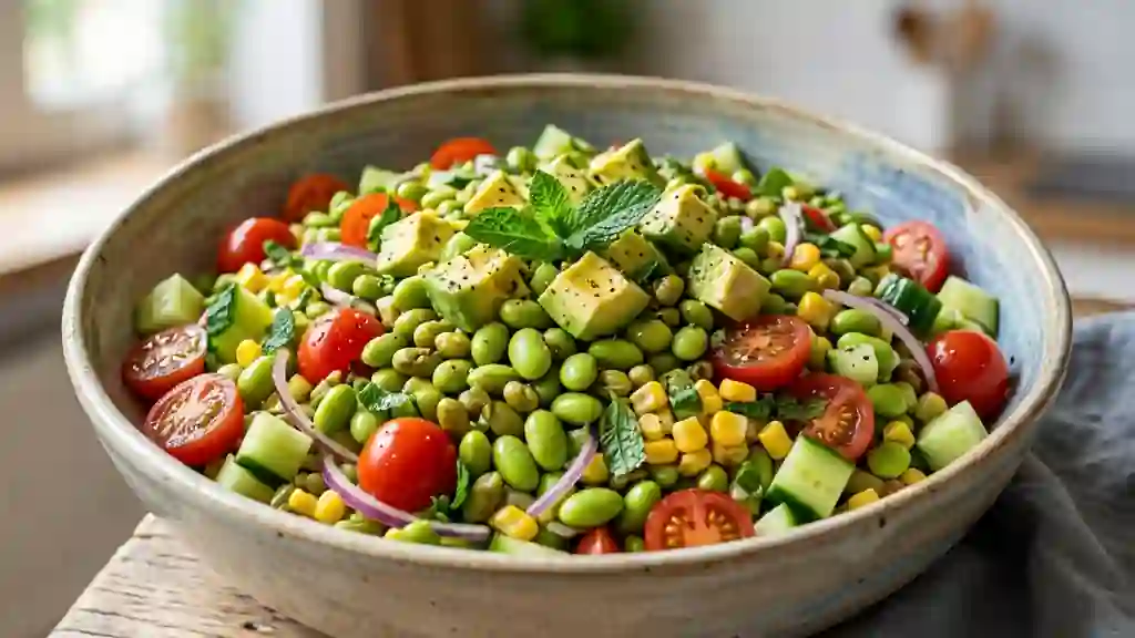 Bol croquant soja vert, avocat et menthe fraîche - Photo de présentation