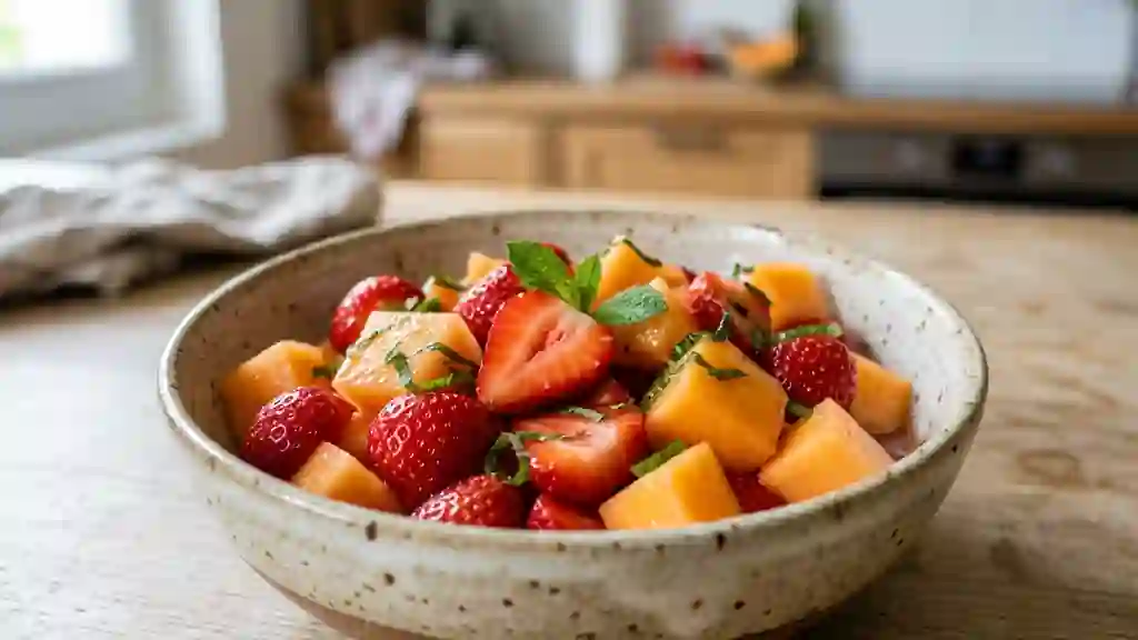 Méli-mélo de fraises et melon au Grand-Marnier - Photo de présentation
