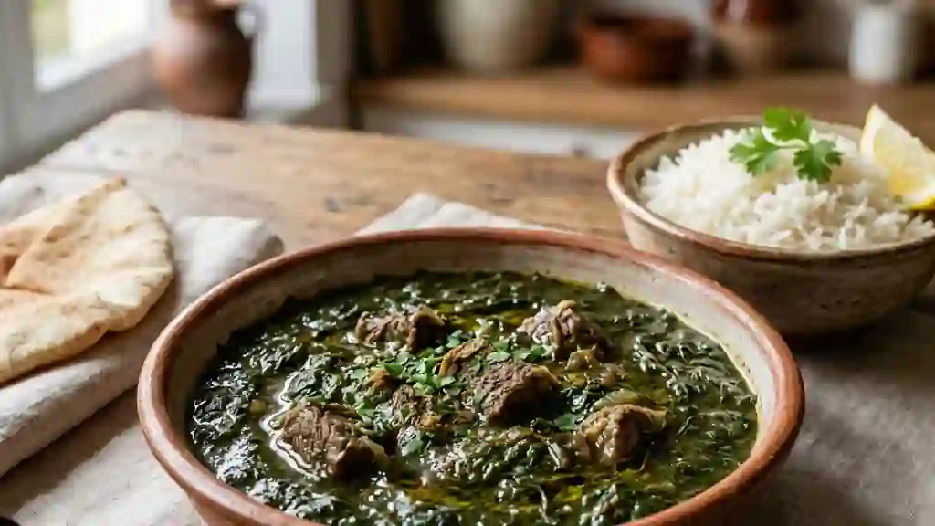Melloukhia fondante au bœuf et épices - Photo de présentation