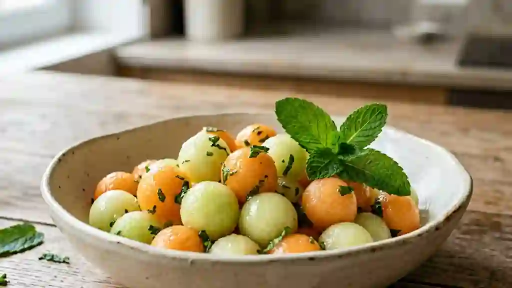 Melon givré au miel et menthe fraîche - Photo de présentation