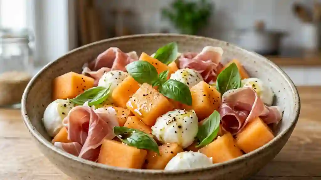 Melon Parfumé, Mozzarella et Parme Fondant - Photo de présentation